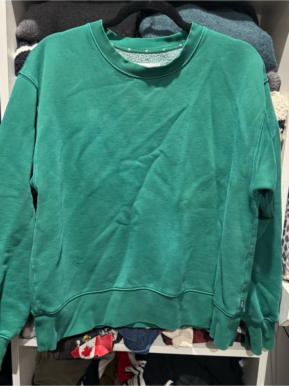 TNA Women's Emerald Green Cozy Crewneck Sweatshirt